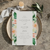 Peach & White Floral Wedding V3 Einladung