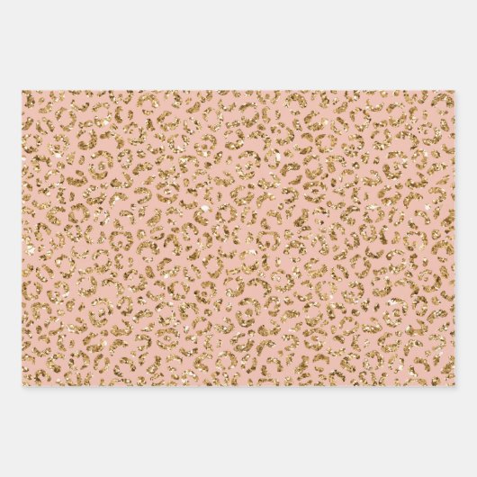Peach White Leopard Print Geschenkpapier Set (Vorderseite 3)