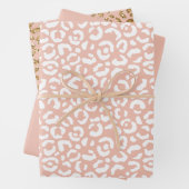 Peach White Leopard Print Geschenkpapier Set (Beispiel)