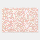 Peach White Leopard Print Geschenkpapier Set (Vorderseite)