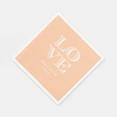 Peach, White LIEBE Napkins Serviette (Ecke)