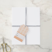 Peach White Modern Damask Geschenketiketten Geschenkanhänger (Mit Garn)