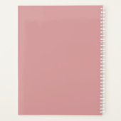 Peach White Monogram Initials Name minimalist 2024 Planer (Rückseite)