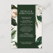 Peach White Peonies & Green Blätter Floral Wedding Begleitkarte (Vorderseite)