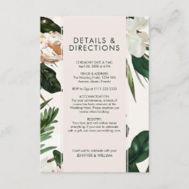 Peach White Peonies & Green Blätter Floral Wedding Begleitkarte