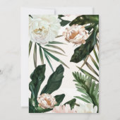 Peach White Peonies & Green Blätter Floral Wedding Einladung (Rückseite)