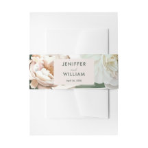 Peach White Peonies & Green Blätter Floral Wedding