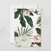Peach White Peonies & Green Blätter Floral Wedding RSVP Karte (Rückseite)