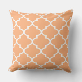 Peach White Quatrefolie Lattice Pilze Kissen