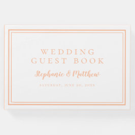 Peach White Simple Minimalistisch Wedding Modern C Gästebuch