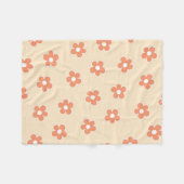 Peach White Tropical Floral Botanic Summer Fleecedecke (Vorderseite (Horizontal))