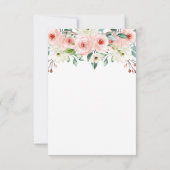 Peach White Watercolor Floral Wedding RSVP Karte (Rückseite)