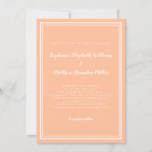 Peach White Wedding Einfaches Minimalistisches Mod