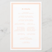 Peach White Wedding Script Modern Zeremony Program (Rückseite)