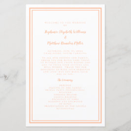 Peach White Wedding Script Modern Zeremony Program