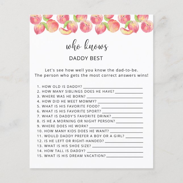 Peach Who kennt DADDY am besten (Vorderseite)