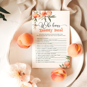 Peach Who kennt Daddy Best Baby Dusche Spiel