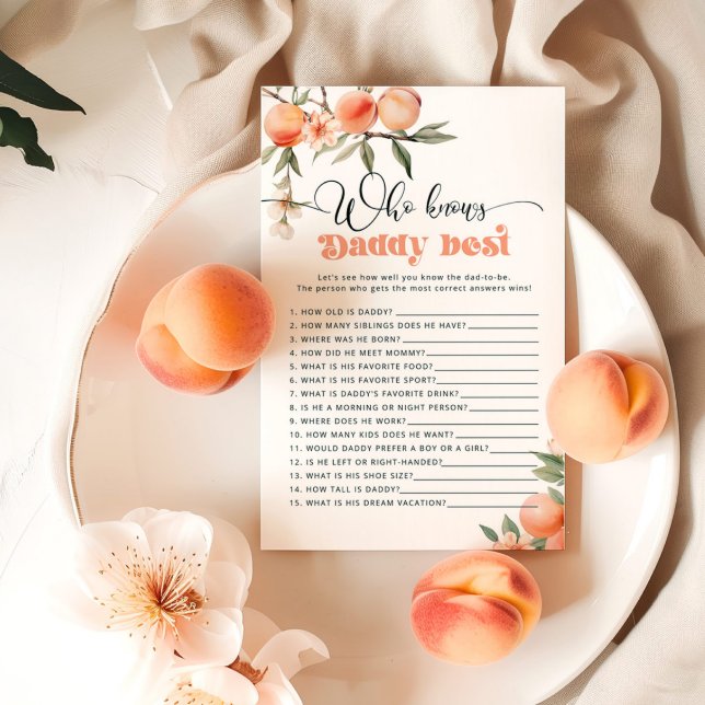 Peach Who kennt Daddy Best Baby Dusche Spiel (Von Creator hochgeladen)