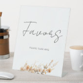 Peach Wildblume Blumenkohl-Gastgeschenk Hochzeit Sockelschild (In Situ)