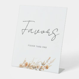 Peach Wildblume Blumenkohl-Gastgeschenk Hochzeit Sockelschild