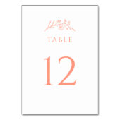 Peach-Wildblume-Hochzeit Tischnummer (Rückseite)