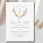 Peach Wildblume Hochzeitkarte Save the Date