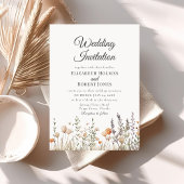 Peach Wildblume Meadow Wedding Einladung