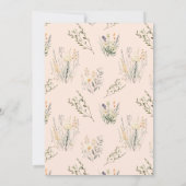 Peach Wildblume Meadow Wedding Einladung (Rückseite)
