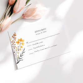 Peach Wildblume Meadow Wedding RSVP Card Dankeskarte