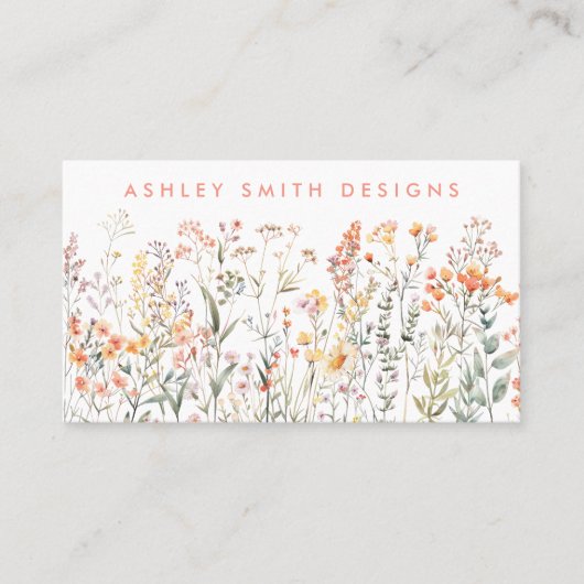 Peach-Wildblume Visitenkarte (Vorderseite)