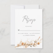 Peach Wildblume Wedding RSVP Card Karte (Vorderseite)