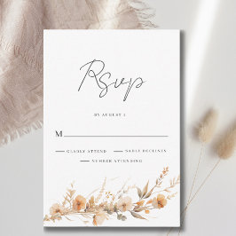 Peach Wildblume Wedding RSVP Card Karte
