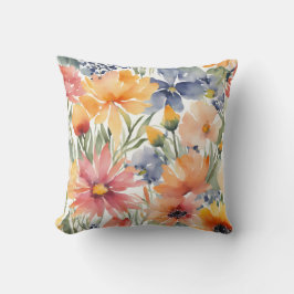 Peach Wildblumen Floral Kissen