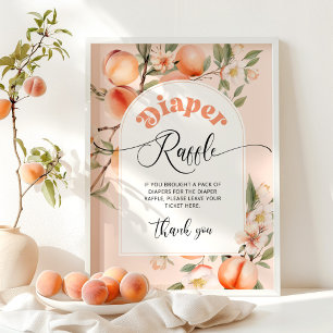 Peach Winaper Tombola Babydusche Poster