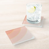Peach Wirbel Glass Untersetzer (Schrägansicht)