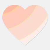 Peach Wirbel Herz-Aufkleber (Vorderseite)