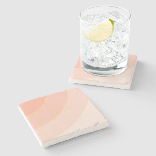 Peach Wirbel Stone Untersetzer (Seitenansicht)