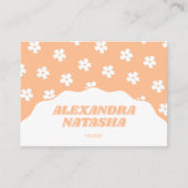 Peach Y2K Blume Handgefertigte Kleidung Visitenkarte (Vorderseite)