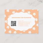 Peach Y2K Blume Handgefertigte Kleidung Visitenkarte (Rückseite)