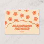 Peach Y2K Blume Handgefertigte Kleidung Visitenkarte (Vorderseite)