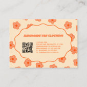 Peach Y2K Blume Handgefertigte Kleidung Visitenkarte (Rückseite)