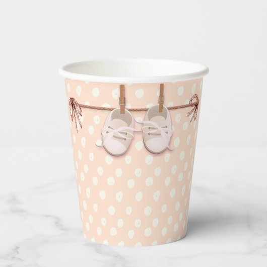 Peach-y Baby Shoe String Pappbecher (Rückseite)