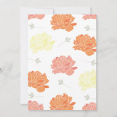 Peach Yellow & Orange Peonies Quinceanera Party Einladung (Rückseite)