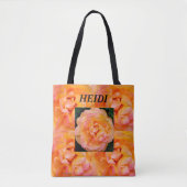 Peach Yellow Pink Blend Rose Blume Foto Tasche (Vorderseite)