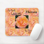 Peach Yellow Pink Blende Rose Blume Foto Mousepad (Mit Mouse)