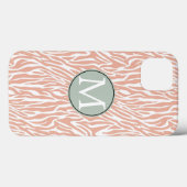 Peach Zebra Print Case-Mate iPhone Hülle (Rückseite (Horizontal))