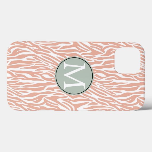 Peach Zebra Print Case-Mate iPhone Hülle (Rückseite (Horizontal))