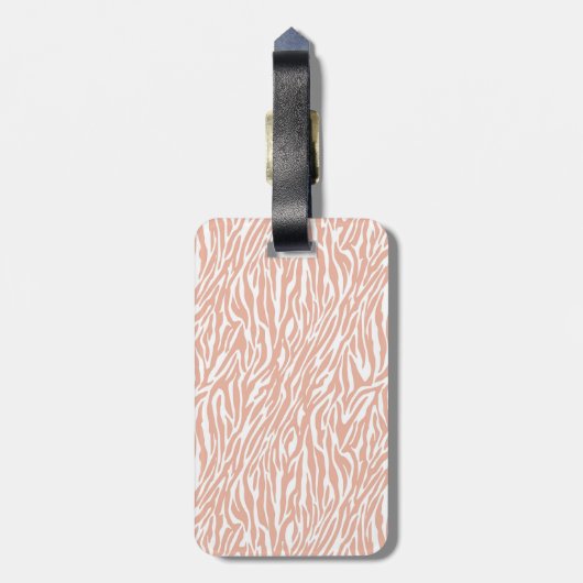 Peach Zebra Print Gepäckanhänger (Rückseite vertikal)