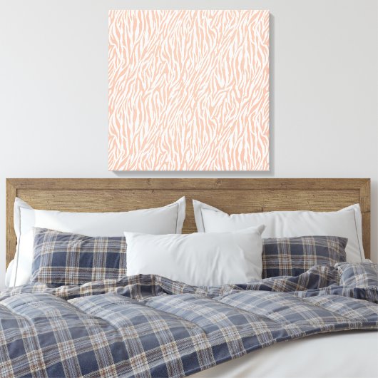 Peach Zebra Print Leinwanddruck (Insitu (Schlafzimmer))