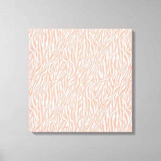 Peach Zebra Print Leinwanddruck (Vorderseite)